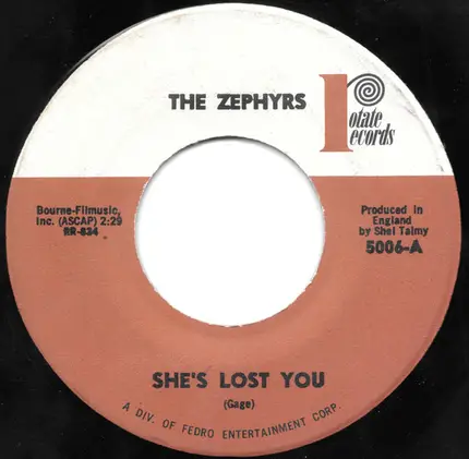 The Zephyrs - She's Lost You