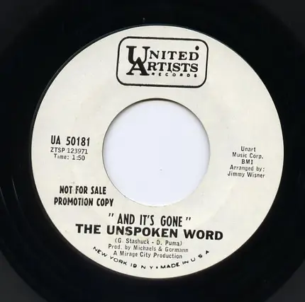 The Unspoken Word - On A Beautiful Day / And It's Gone