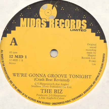 The Biz - We're Gonna Groove Tonight