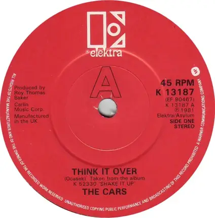 The Cars - Think It Over