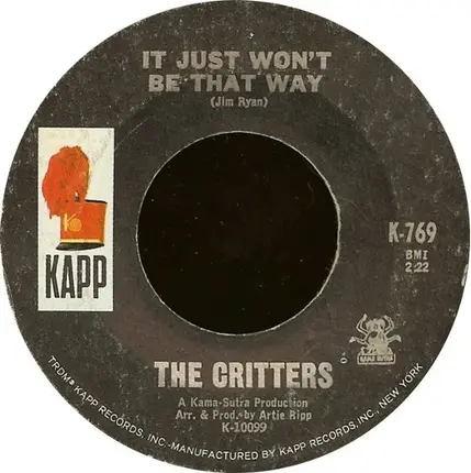 The Critters - Mr. Dieingly Sad / It Just Won't Be That Way