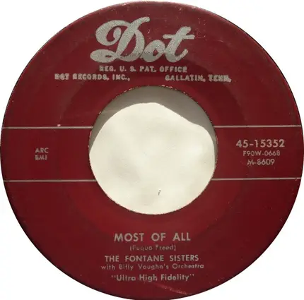 The Fontane Sisters With Billy Vaughn And His Orchestra - Put Me In The Mood / Most Of All