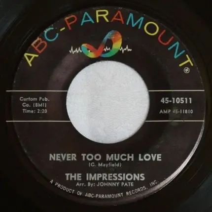 The Impressions - Talking About My Baby / Never Too Much Love