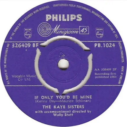 The Kaye Sisters - Paper Roses / If Only You'd Be Mine