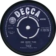 7inch Vinyl Single - Them - One More Time - Push-out center, Denmark first