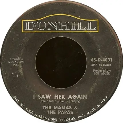 The Mamas & The Papas - I Saw Her Again