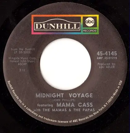 The Mamas & The Papas Featuring Mama Cass - Dream A Little Dream Of Me