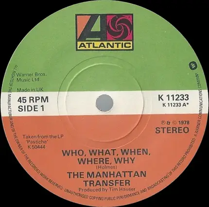 The Manhattan Transfer - Who, What, When, Where, Why