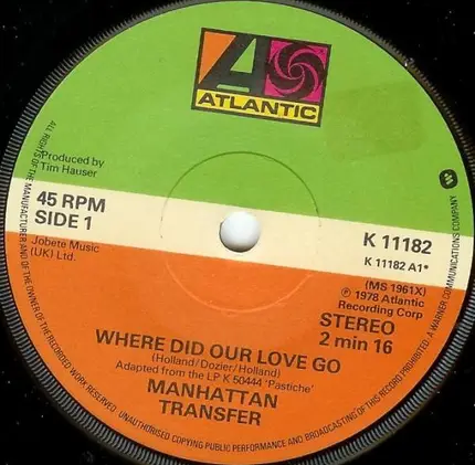 The Manhattan Transfer - Where Did Our Love Go