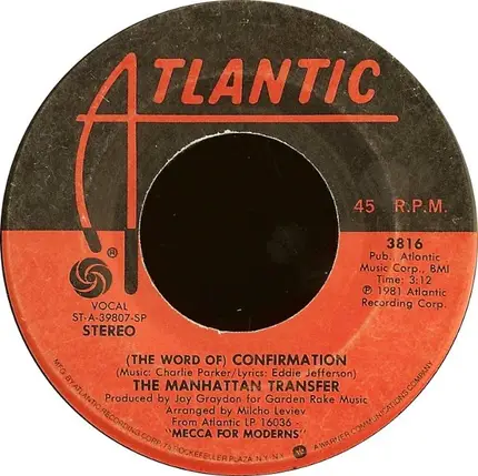 The Manhattan Transfer - Boy From New York City / (The Word Of) Confirmation