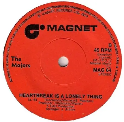The Majors - My Dance / Heartbreak Is A Lonely Thing