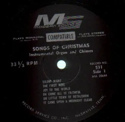 The Music City Choir - Songs Of Christmas - Instrumental Organ and Chimes