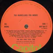 LP - The Nat King Cole Trio - Too Marvellous For Words