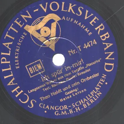 Theo Heldt Und Sein Orchester - Ich Spür In Mir! / Ein Lied Der Balalaika