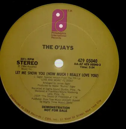 The O'Jays - Let Me Show You (How Much I Really Love You)