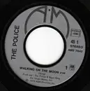 7'' - The Police - Walking On The Moon - Silver injection moulded labels,LH Die-Cut