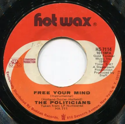 The Politicians - Free Your Mind (Instrumental) / Love Machine (Instrumental)