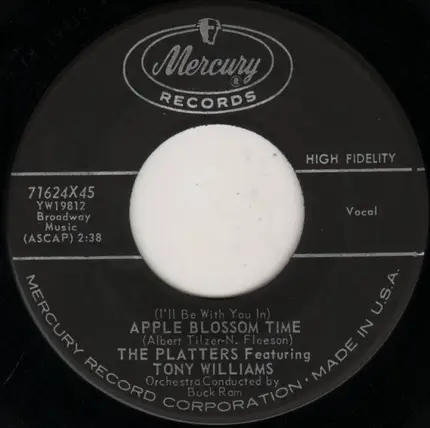 The Platters Featuring Tony Williams - Ebb Tide / (I'll Be With You In) Apple Blossom Time