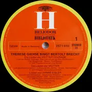 LP - Therese Giehse - Therese Giehse Singt Brecht