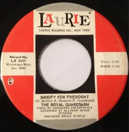 The Royal Guardsmen - Snoopy For President / Down Behind The Lines