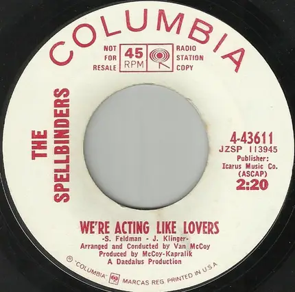 The Spellbinders - We're Acting Like Lovers