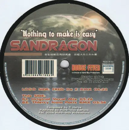 Thierry From Paris Presents Sandragon - Nothing To Make Is Easy