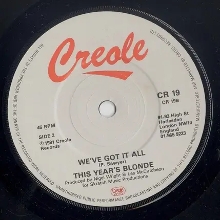 This Year's Blonde - Platinum Pop / We've Got It All