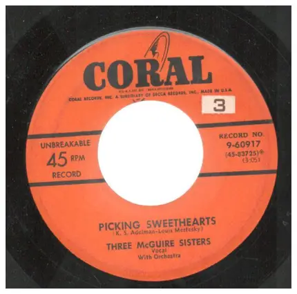 Three McGuire Sisters - Picking Sweethearts / One, Two, Three, Four