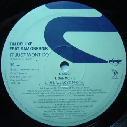 Tim Deluxe Feat. Sam Obernik - It Just Wont Do