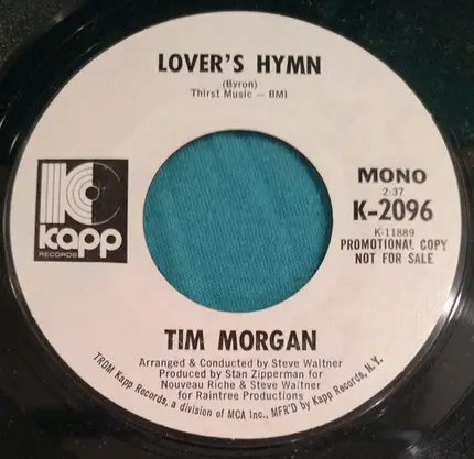 Tim Morgon - It Won't Hurt To Try / Lover's Hymn