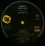12inch Vinyl Single - Timbuli - High Energy