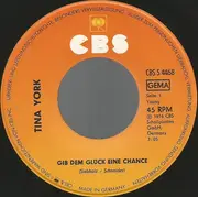 7inch Vinyl Single - Tina York - Gib' Dem Glück Eine Chance