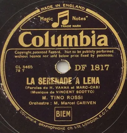 Tino Rossi - Un Violon Dans La Nuit / La Sérénade A Léna