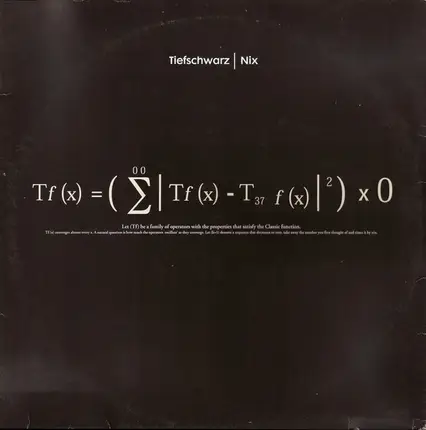Tiefschwarz - Nix