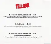 CD Single - Till & Obel - Weil Ich Der Kanzler Bin