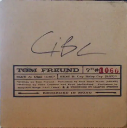 Tom Freund - Digs / Cry Baby Cry
