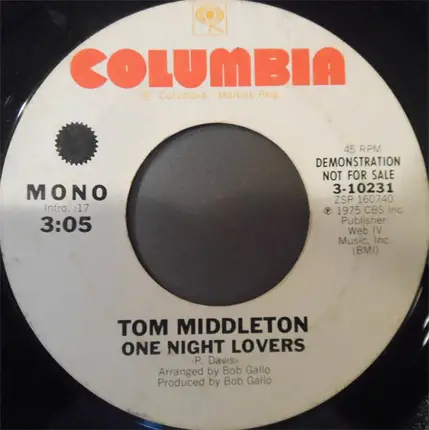 Tom Middleton - One Night Lovers