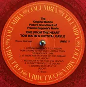 LP - Tom Waits And Crystal Gayle - One From The Heart (The Original Motion Picture Soundtrack Of Francis Coppola's Movie) - Numbered