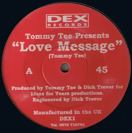 Tommy Tee - Love Message / Groove Adventures