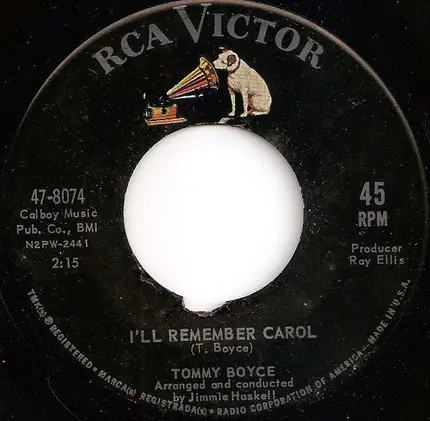 Tommy Boyce - I'll Remember Carol / Too Late For Tears