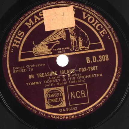 Tommy Dorsey And His Orchestra - On Treasure Island / Take me Back to my Boots and Saddle