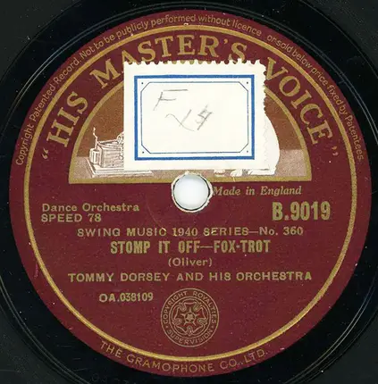 Tommy Dorsey And His Orchestra - Night Glow / Stomp It Off