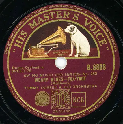 Tommy Dorsey And His Orchestra - Washboard Blues / Weary Blues