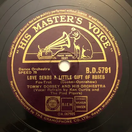 Tommy Dorsey And His Orchestra - What Is This Thing Called Love / Love Sends A Little Gift Of Roses