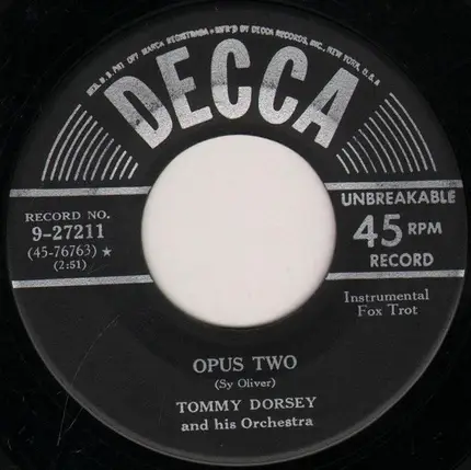Tommy Dorsey And His Orchestra - T.D.'S Boogie Woogie / Opus Two