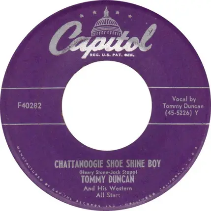 Tommy Duncan & His Western All Stars - Chattanoogie Shoe Shine Boy