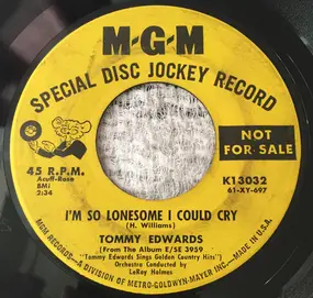 tommy edwards - I'm So Lonesome I Could Cry