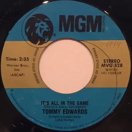 Tommy Edwards - It's All In The Game / Love Is All We Need