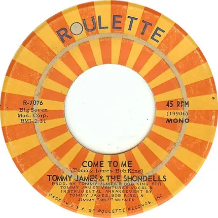 Tommy James & The Shondells - Come To Me