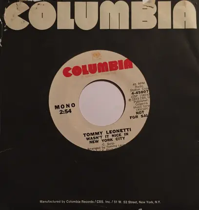 Tommy Leonetti - Wasn't It Nice In New York City